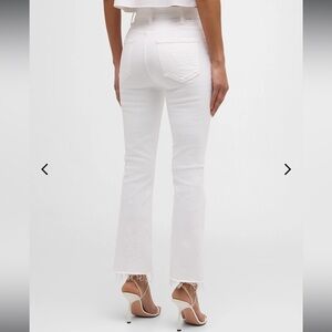 MOTHER The Tripper Ankle Fray Jeans, White, Size 30, Crisp White, Excellent